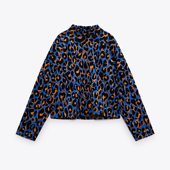 Zara Jacquard Patterned Sweater Cheetah Print Turtleneck - Picture 7 of 15